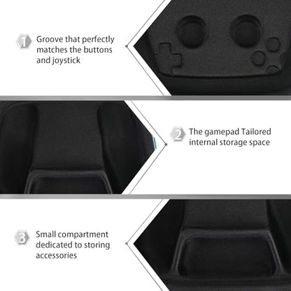 Baval Hard Case for Playstation 5 PS5 DualSense Wireless Controller | Protective Storage Box, Specifically Design for PS 5 Controller, Soft Velvet Lining, Customized Slots, Snug Fit, Black Case - color: Black Hard Case