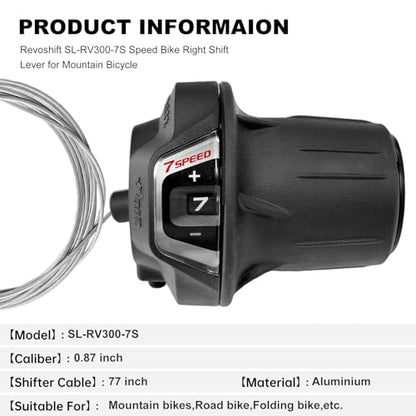 7 Speed Bike Shifter SL-RV300-7 Speed Shifter Lever Bicycle Twist Grip Thumb Gear Shifter for MTB Folding Mountain Bike - size: RV300-7R