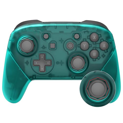 eXtremeRate Faceplate Backplate Handles Cover, Emerald Green Octagonal Gated Sticks Design DIY Replacement Grip Housing Shell for Nintendo Switch Pro Controller - No Controller - color: Emerald Green