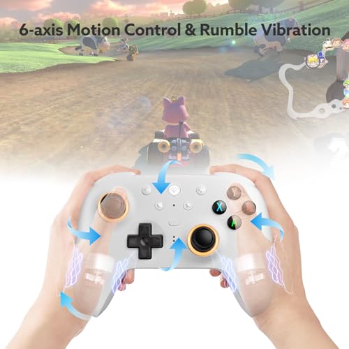 8Bitdo Ultimate 2 Wireless 2.4G Controller (White) | For Windows PC, Apple, Steam & Android, TMR Joystick, Star-Ring RGB Lights, Adjustable Trigger Locks, Charging Dock Included - color: White