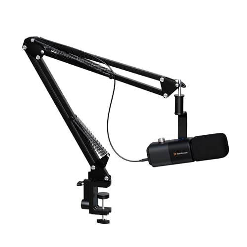 NearStream AM10X USB/XLR Dynamic Podcast Microphone with Boom Arm | Supercardioid Mic with AI Noise Cancellation, Mute, Gain and Monitoring, for PC, Audio Mixer, Podcasting, Streaming, Gaming