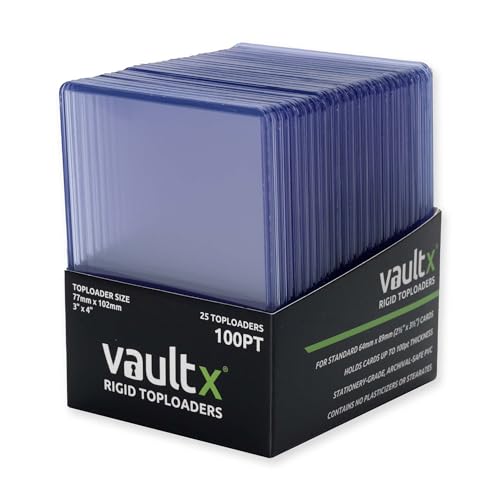 Vault X Toploaders 100pt (25 Pack), 3" x 4" Seamless Clear Rigid Card Holders for Trading Cards TCG - size: 25 Pack, style: 100pt