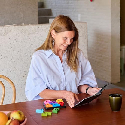SmartGames IQ Deluxe: Square - the New IQ Series for Ages 14 - Adult with 120 Challenges Featuring a Larger Display and Travel Case