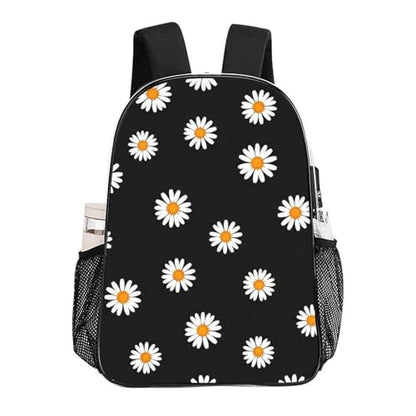 Stadium Approved Clear PVC Backpack Reinforced Straps | Water Resistant, Daisy Black, Stadium Approved, Transparent Beach Bag, with Mesh Side Storage Pockets - color: Pattern (510)