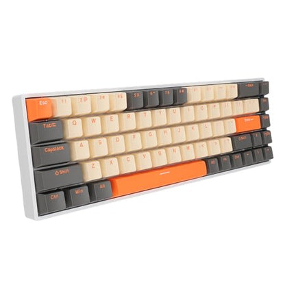 Zopsc 68 Keys Mechanical Keyboard, 60 Percent Compact RGB Backlit Gaming Keyboard, Red Switch Ergonomic Wired Keyboard for PC