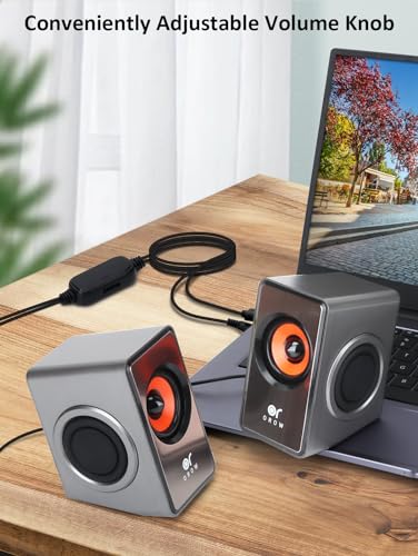 OR O R O W OROW Computer Speakers,12W Mini Desktop Speaker with Volume Control, 3.5mm AUX Speaker, USB Powered Laptop Speakers,Great for PC/Monitor/mac/iMac/Projector(S206)