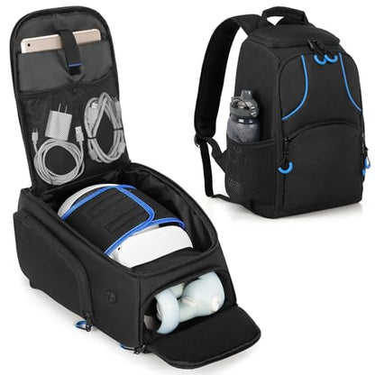 PGmoon Carrying Bag Compatible with Oculus Meta Quest 2/Quest 3/Quest 3S | Travel Backpack Case with Lots of Space for Accessories (Patent Design)