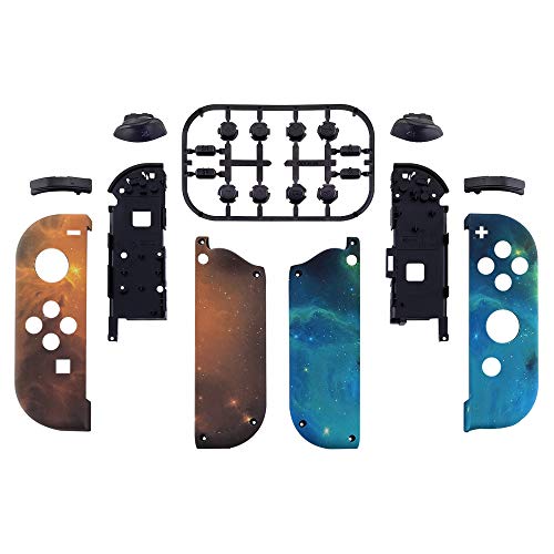 eXtremeRate DIY Replacement Shell Buttons for Nintendo Switch & Switch OLED, Gold Star Universe Soft Touch Housing with Full Set Button for Joycon Handheld Controller - Console Shell NOT Included - color: Gold Star Universe