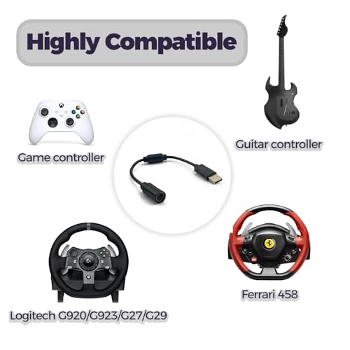 Kisumi USB Breakaway Cable for Logitech G920 G923 G27 G29, Ferrari 458 Spider Racing Wheel Driving Force