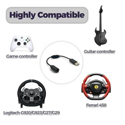 Kisumi USB Breakaway Cable for Logitech G920 G923 G27 G29, Ferrari 458 Spider Racing Wheel Driving Force