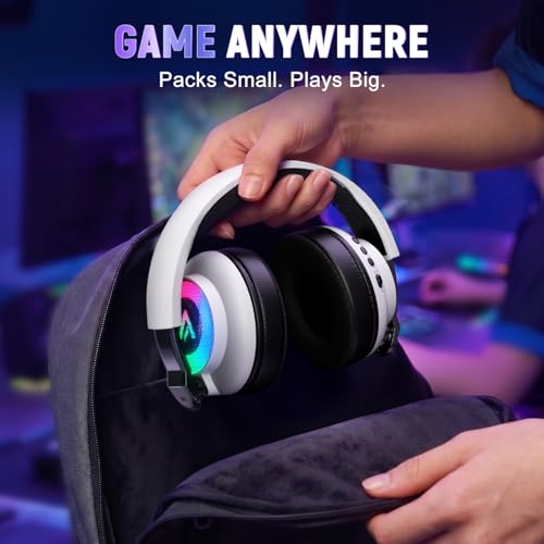 Wireless Gaming Headset for PS4, Ultra-Light, Compact, Wired for Xbox Only | 226.8g(8온스) 제로 피로, 360° ENC 마이크, 2.4G/BT/USB-C/유선, 7.1 오디오, 40H 배터리, PS5/PS4/PC/모바일에 적합, Xbox용 무선 없음