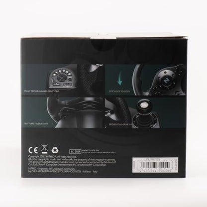 Nitho Drive Pro V16 Gaming Steering Wheel with Pedals and Shifter, 270 Degrees Racing Wheel with Dual Vibration, Compatible with PC, PS3, PS4, Xbox One, Xbox Series X|S and Switch - color: Drive Pro V16