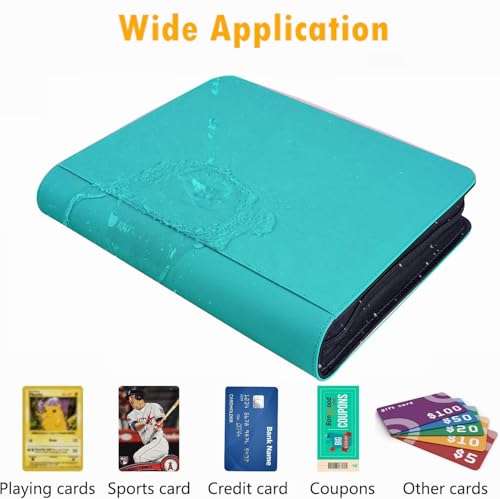 1000+ Pockets Trading Card Binder, 16 Pocket Ringless Side Loading Card Holder Album, Trading Card Album Fit for YuGiOh, MTG, TCG, Game, Sports Cards, Business Cards (Sky Blue) - color: Sky Blue