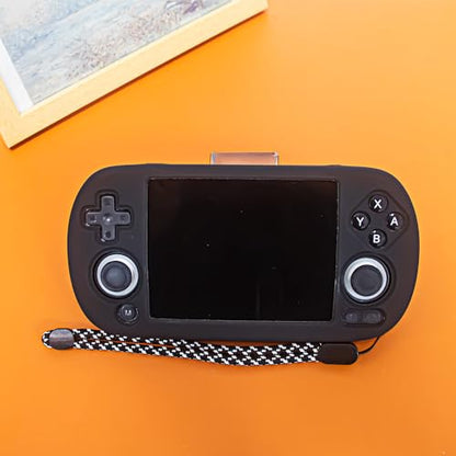 Silicone Protective Case for ANBERNIC RG40XX H Gaming Console Anti-Scratch Dust-Proof Soft Sleeve Cover Protector Gaming Console Sleeve Shell (Black) - color: Black