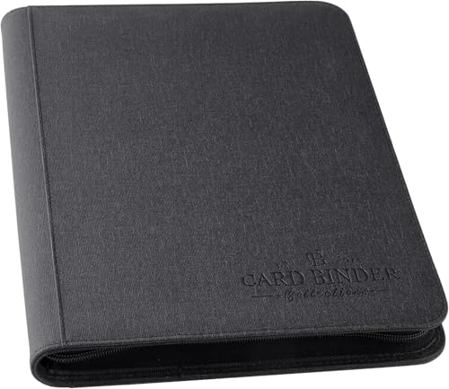 9 Pocket Card Binder, Premium Zip Trading Card Binder, 540 Double Sided Pocket PU Collection Binder, Collector Album, Card Folder for MTG, TCG, Sports Cards (Black) - color: black540
