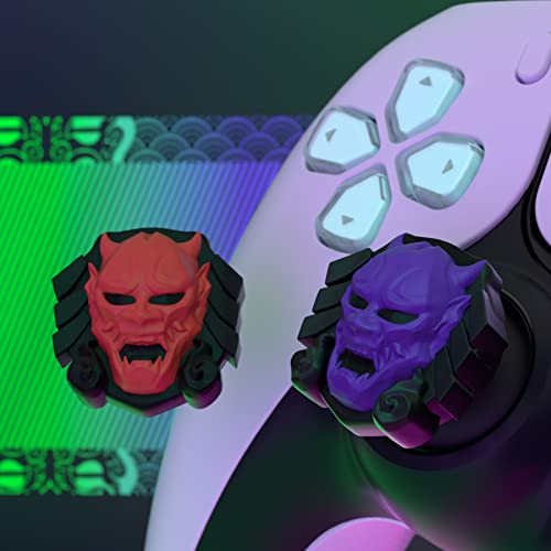 PlayVital Halloween Thumb Grip Caps for Nintendo Switch 2 Pro Controller, Joystick Caps Cover for ps5, Edge, ps4, Xbox Series X/S, Xbox One, Elite Series 2 Controller - Oni Demons - color: Oni Demons
