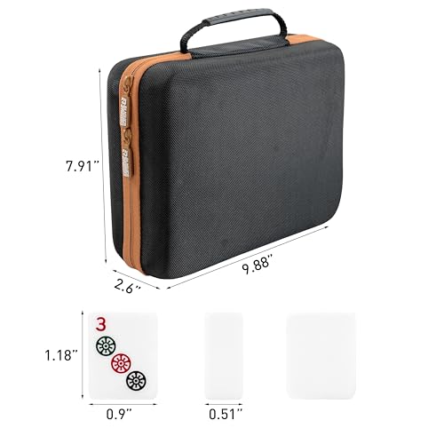 Bucher&Rossini American Mahjong Set, 166 Mahjong Tiles with Travel Case, Mahjong Game Set with Mah Jong Accessories, White Mahjong Tile