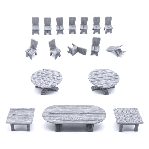 Tavern Bar Furniture Set - DND Terrain - Tabletop RPG Scenery and Wargame Terrain 28mm Miniatures
