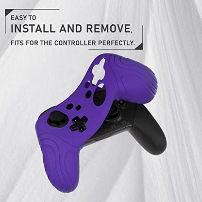 PlayVital Samurai Edition Ergonomic Silicone Skin Protective Case for Nintendo Switch Pro Controller, Soft Anti-slip Controller Grip Protector for Nintendo Switch Pro with Thumb Grip Caps - Purple - color: Purple