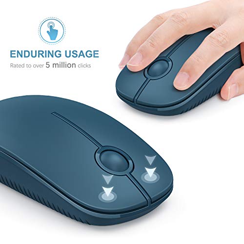 VssoPlor Wireless Mouse, 2.4G Slim Computer Laptop Mouse, Sapphire Blue | Portable Mouse, Plug & Play USB Nano Receiver, Quiet Silent Optical Mice for Notebook, PC, Laptop, Computer, Windows, Mac - color: Sapphire Blue