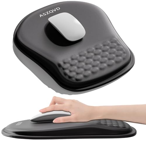 Mouse Pad with Wrist Rest, Ergonomic Mousepads with Wrist Support, Soft Lycra Fabric Memory Foam Office Desk Accessories for Comfort/Pain Relief/PC Gaming/Computer/Laptop (Black) - color: Black