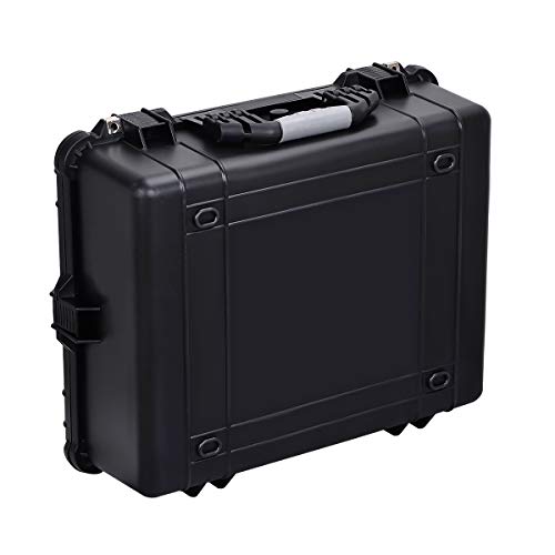 MEIJIA All Weather Waterproof Hard Camera Case,Hard Case with Customizable Fit Foam,Fit Use of Drones,Camera,Equipments,Pistols,Elegant Black (Black, 24.25"X19.43"X8.68") - size: 24.25"X19.43"X8.68"