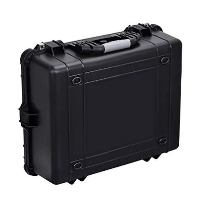 MEIJIA All Weather Waterproof Hard Camera Case,Hard Case with Customizable Fit Foam,Fit Use of Drones,Camera,Equipments,Pistols,Elegant Black (Black, 24.25"X19.43"X8.68") - size: 24.25"X19.43"X8.68"