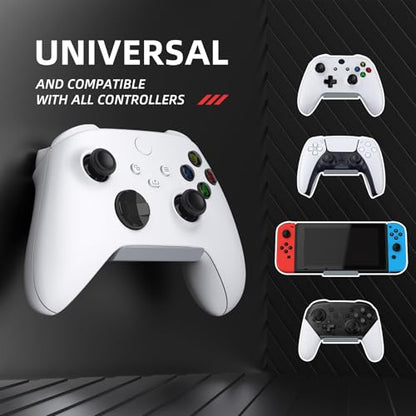 playvital FOLD Controller Holder Wall for ps5 ps4 Xbox Switch 2 Pro Headset, 2 Pack Universal Organizer Gaming Controller Stand Headphone Mount - Foldable Anti-Slip Adhesive Removable, New Hope Gray - color: New Hope Gray 2 Sets