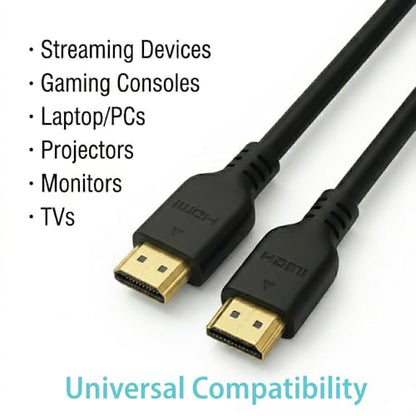 Cyberguys! UltraCertified 8K HDMI Cable (V2.1) 48Gbps Ultra High-Speed, 8K@60Hz/4K@120Hz HDR eARC Dolby Atmos HDCP 2.2 Gold-Plated Connectors, Compatible with PS5 Xbox Blu-ray TV GPU AV Receiver, 3ft - size: 3ft