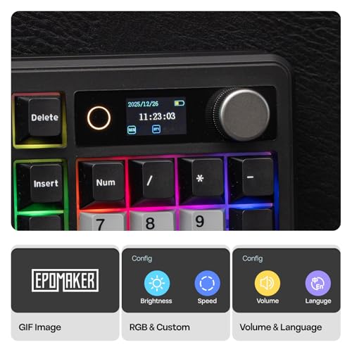 EPOMAKER TH99 PRO 96% Mechanical Keyboard with Screen & Knob, 10000mAh, 2.4Ghz/BT, Hot Swap, Custom Driver, RGB Backlight, PBT Keycap, Wireless Gaming Keyboard for PC/Mac (Black, Creamy Jade) - color: Black, size: Creamy Jade