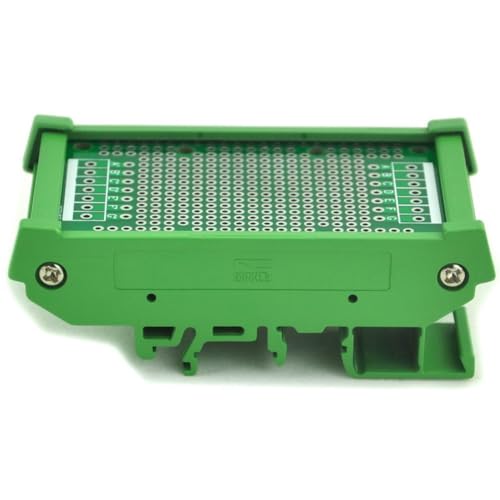 Electronics-Salon DIN Rail Mounting Carrier Housing with Prototype Board, PCB Size 47.4 x 72mm - size: PCB 47.4x72mm