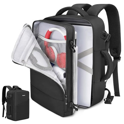 Deegotech Carrying Case Compatible with PS5/PS5 Pro/PS5 Slim, Game Backpack | Protective Travel Bag Backpack Compatible with Playstation 5 Console, Disc, Accessories and 15.6" Laptop, Black - color: Black