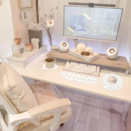 Gel Cloud Wrist Rest for Keyboard and Mouse Clear Mouse Pad with Wrist Rest 3PCS Ergonomic Cool Keyboard Wrist Pad Cute Acrylic Coaster Non-Slip Cute Transparent Mouse Wrist Pad for Computer Keyboard - color: 3pcs Gel White