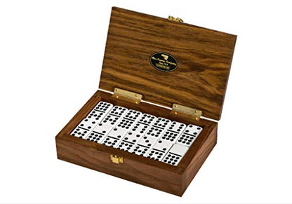Alex Cramer The Nines Double 9 Domino Set. American-Made Solid Walnut Case Holds Our 55-Piece Set of Dominoes (Double Nine Domino Set for Adults) - style: Double-9 Domino Set