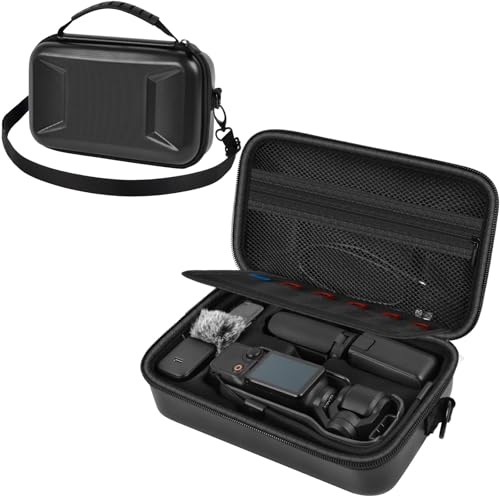 Boobowl Hard Case for DJI Osmo Pocket 3 Creator Combo, Fits Original Cover | Custom Slots for Battery Handle, Mini Tripod, Mic 2 Transmitter, Filters, SD Cards and Cables, Mesh Pocket for Travel Carry - color: Black