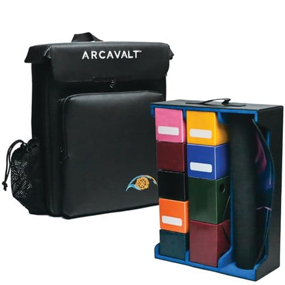 TCG Backpack for Trading Cards and Players | MTG Card Box, Rigid Compartment, Fits Deck Boxes & Binders | Water Resistant, Reinforced Premium Storage Bag with Shoulder Straps