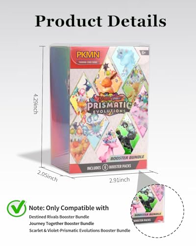 Booster Bundle Case for Prismatic Evolutions/Journey Together/Destined Rivals Booster Bundle - 20 Pack 0.5mm Rigid PET Protector, Dust-Proof & Crush-Resistant Clear Display(Box Not Included)