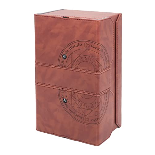 Zoopin 200 Card Deck Box for MTG ,CCG,TCG,Yugioh...With Two Built-in Life Counters and Two Card-trays plus one Dice/Token Tray (Brown ) … - color: Brown