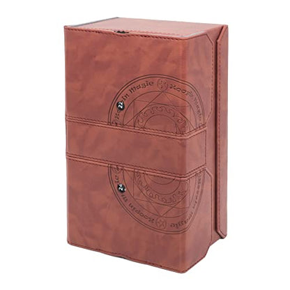 Zoopin 200 Card Deck Box for MTG ,CCG,TCG,Yugioh...With Two Built-in Life Counters and Two Card-trays plus one Dice/Token Tray (Brown ) … - color: Brown