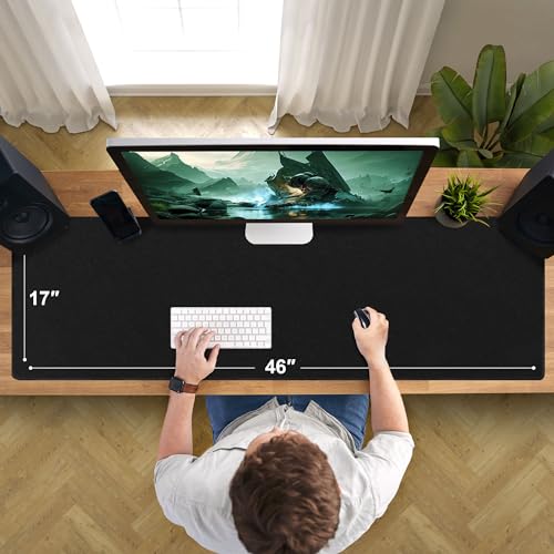 LifeTrim Huge 46”x17” 5mm Gaming Mouse Pad Large Mouse Pad for Desk Gaming Giant Black XXL Thick Long Extra Large Extended Big Gamer Desk Mat - size: 46" x 17"