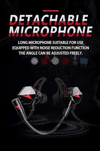KASOTT Battle Buds Pro in-Ear Gaming Headset with Dual Microphone, Mute and Volume Control, Wired Earphones for Mobile Gaming, Nintendo Switch, Xbox One, PS, PC (Black) - color: Black