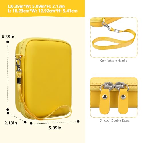 Supmay Hard Carrying Case for G350/RG35XX Pro/RG40XXV/RG405V/RG406V Retro Handheld Game Console, Retro Game Travel Storage Holder with Mesh Bag for SD Card, USB Charging Cable, User Manual, Yellow - color: Yellow