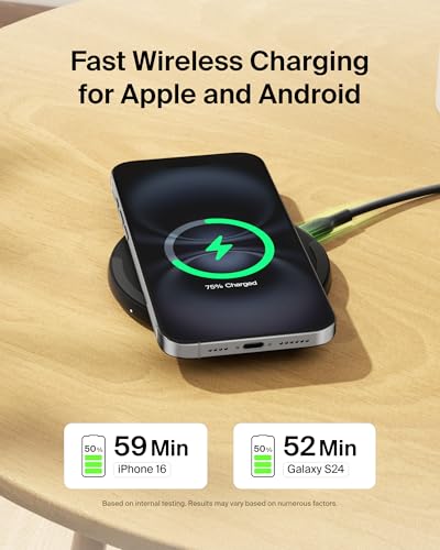 Belkin Wireless Charging Pad 15W - Qi Charger - Wireless Charger iPhone 17, Charging Station for Apple iPhone 16/15/14 Series, AirPods, Samsung Galaxy S25/S24, Pixel 5ft Cable Included, Black, 2-Pack - style: 15W 2-pack (NEW Version)