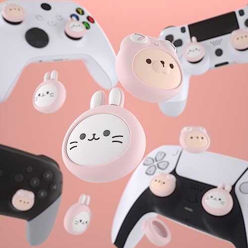 PlayVital Thumb Grip Caps for Xbox Series S/X, Xbox One, Elite Series 2 Controller, Cute Joystick Caps for ps5/EDGE/ps4, Thumbstick Cover for Switch 2 Pro/Switch Pro - Cosplaying Kitten & Puppy - color: Cosplaying Kitten & Puppy