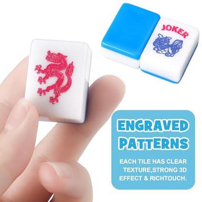 Ceenna American Mahjong Set with Carrying Bag,American,Blue - color: Blue