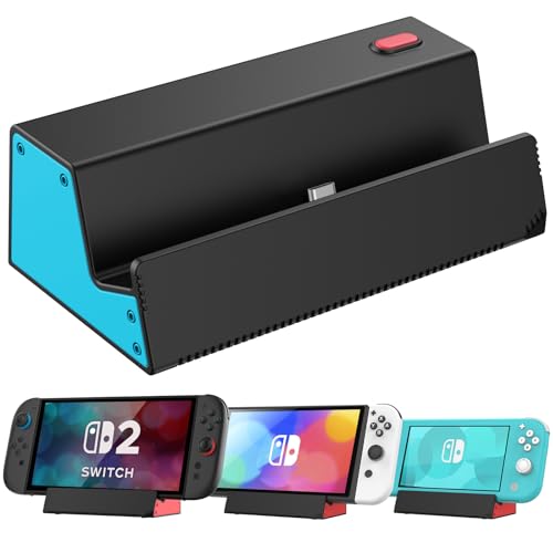 HEIYING Switch Charger Dock for Nintendo Switch 2 / OLED/Lite,Charging Dock Station with Standard USB-C Port for Easy Console Charging - color: Black