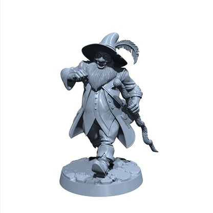 Generic Merric Oakenshade | Halfling Wizard | Sorcerer | Bard Miniature for Tabletop Games Like D&D and War Gaming| Dungeons and Dragons Mini Pavement, Gray, 04RN3115-3