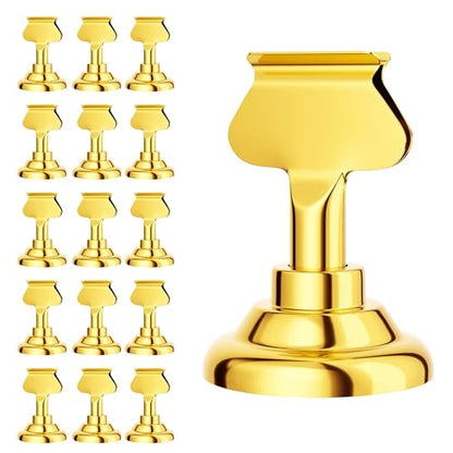 Urban Deco 16 Pieces Table Card Holder Place Card Holders 1.7 inches Gold Steel Card Holders for Photos, Food Signs, Memo Notes, Weddings, Restaurants, Birthdays. (Gold) - color: Gold