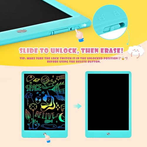 Toddler Boy Toys, Kids LCD Writing Tablet, Mess Free Coloring Books | 10 inch Drawing Pad, Travel Games, Educational Toys for 3-8 Years Old Boys and Girls, Kids Gifts - color: 10”blue