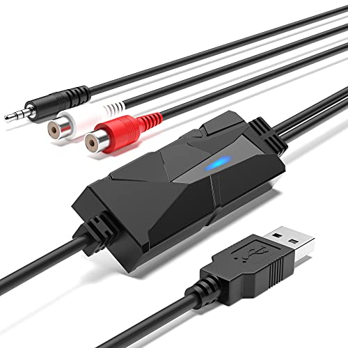 DigitalLife AuralynX USB Audio Capture Device | Convert Cassette Tapes to MP3, RCA & 3.5mm Input, Compatible with Windows,Mac & Linux,for Content Creator & Educator(1-Pack) - size: 1 Pcs/Pack, AV202-B